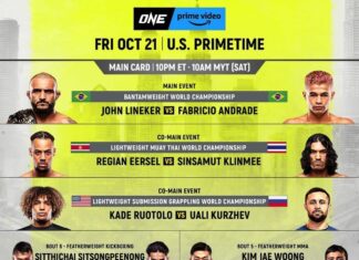 Disputa do título mundial entre John Lineker x Fabricio Andrade no ONE